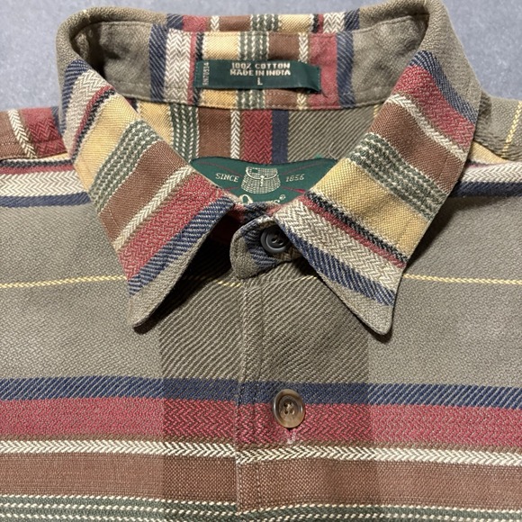 Vintage Orvis Shacket Mens L Striped Southwestern Heavy Work Shirt Oversized - Picture 2 of 15